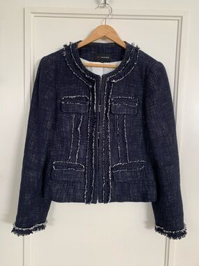 Edit by Jeanne Beker Navy Textured Jacket
